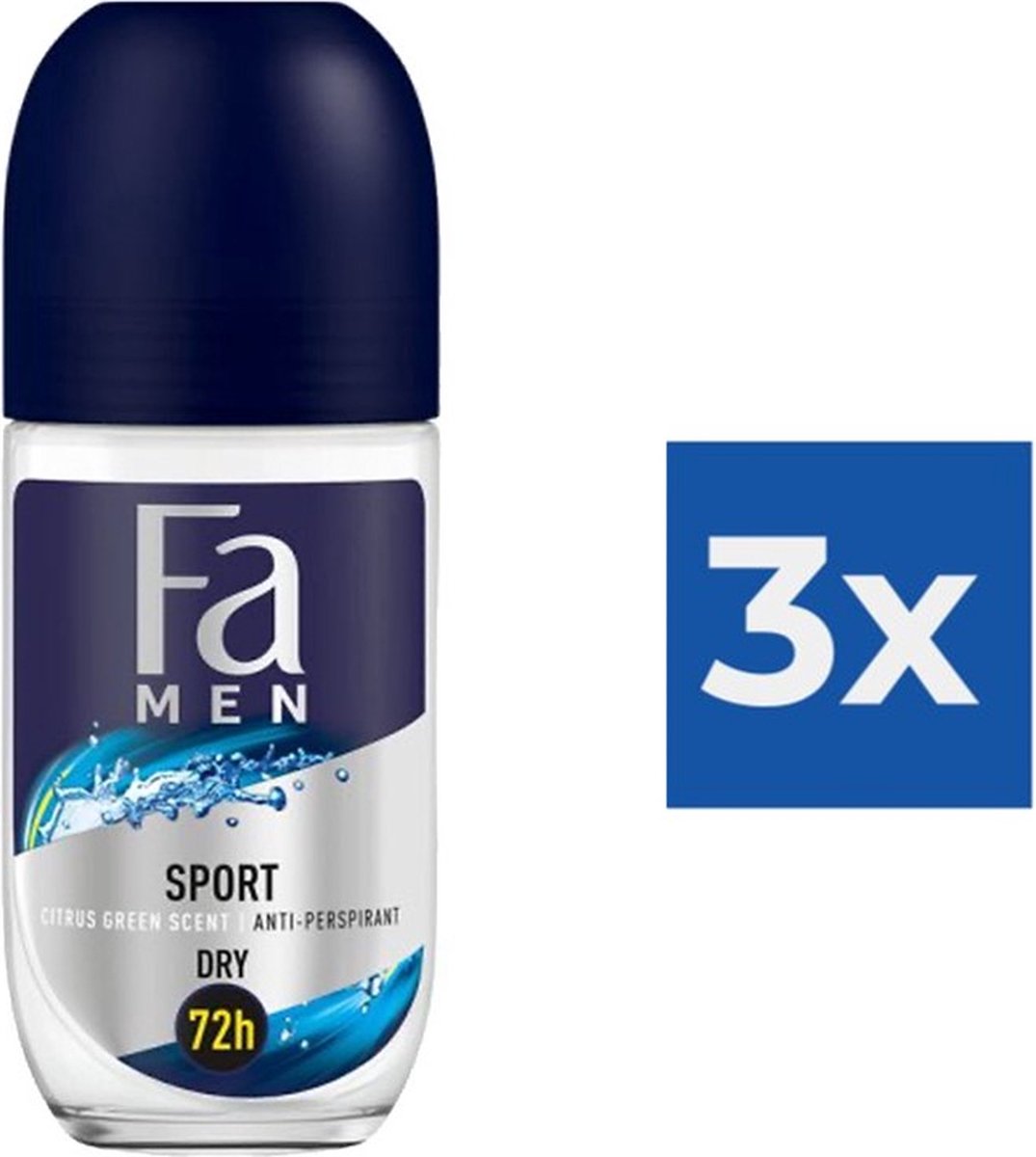 Goedkoopste Fa Deodorant Roller Sport Men 72H 3 x 50 ml