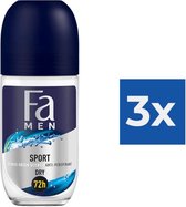Fa Deodorant Roller Sport Men 72H 3 x 50 ml