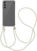 iMoshion Hoesje Met Koord Geschikt voor Samsung Galaxy A25 - iMoshion Backcover met koord + armband - Parels - transparant