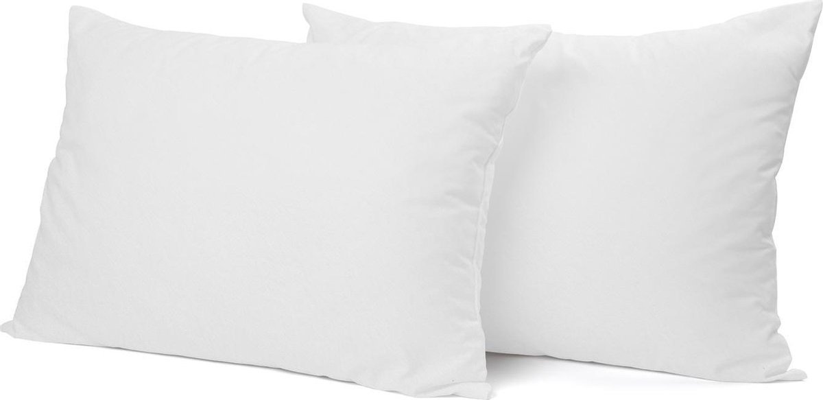 Eleganzzz Molton kussensloop - Kussenbeschermer Stretch - 60x70cm - Kussenslopen set van 2 stuks - Inlclusief Rits - Molton Wit