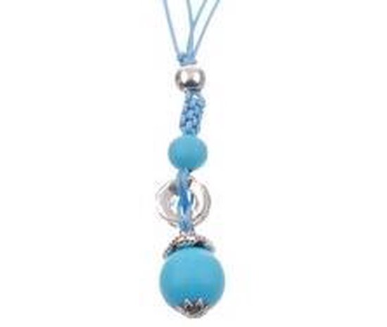 Behave Long collier bleu clair avec pendentif et perle avec pierres