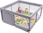 Baby Playpen, Foldable Baby Playpen, 125 x 125 x 65 cm, Portable Children's Fence with Breathable Net and Suction Cups, Suitable for Indoor and Outdoor Use