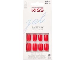 Kiss Gel Fantasy – Whatever – Gelnagels Met Lijm & Tabs – 28 Nepnagels rood
