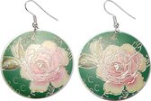 Behave Boucles d'oreilles pendantes circulaires avec rose