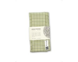 Product afbeelding van Doorgeef Inpakpapier - Furoshiki - Duurzaam cadeau - Cadeaupapier - Inpakstof - Lichtgroene ruit - Size S
