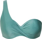 Beachlife - Sage - one shoulder bikinitop - vintage groen - maat 42D / 85D