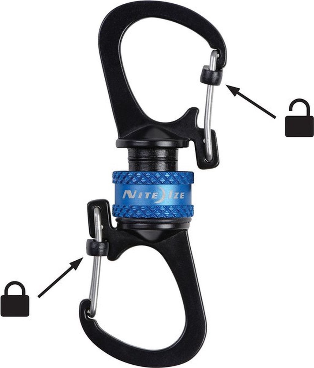 Nite Ize Karabijnhaak Slidelock 360 blauw