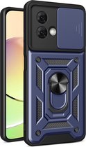 Coverup Ring Kickstand Back Cover met Camera Shield - Geschikt voor Motorola Moto G84 Hoesje - Blauw
