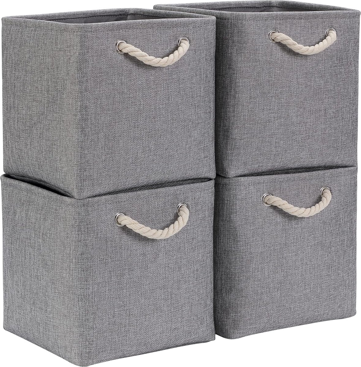 4 stuks stoffen opbergmanden, organizer met handgrepen, opvouwbaar