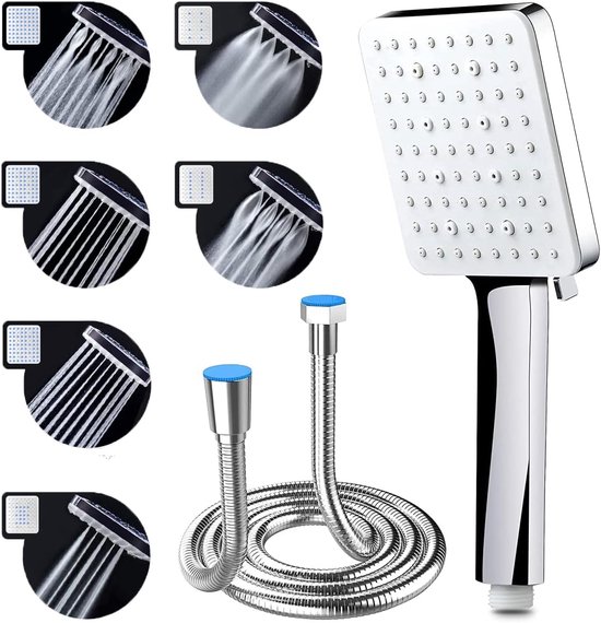 Douchekop met slang, waterbesparende douchekop met slang, 1,5 m