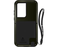 Love Mei, Hoes Geschikt voor Samsung S23 Ultra (Anti-val, regen, sneeuw), Kaki