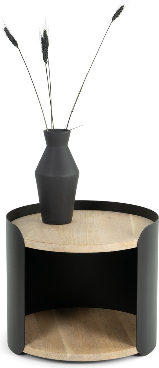 Torna Design CYLINDER M Bijzettafel - Zwart / Eiken