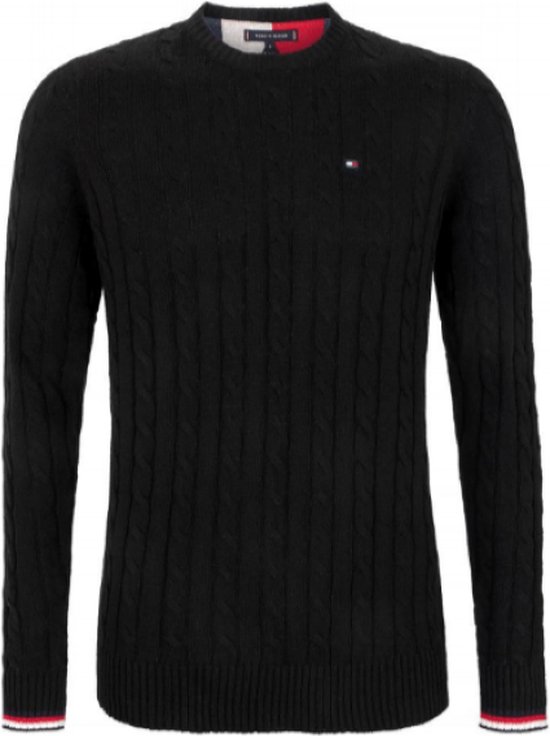 Tommy Hilfiger | Hommes | Jumper en maille torsadée | Noir