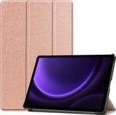 Case2go - Tablet hoes geschikt voor Samsung Galaxy Tab S9 FE (2023) - Tri-fold Case - Rose Goud