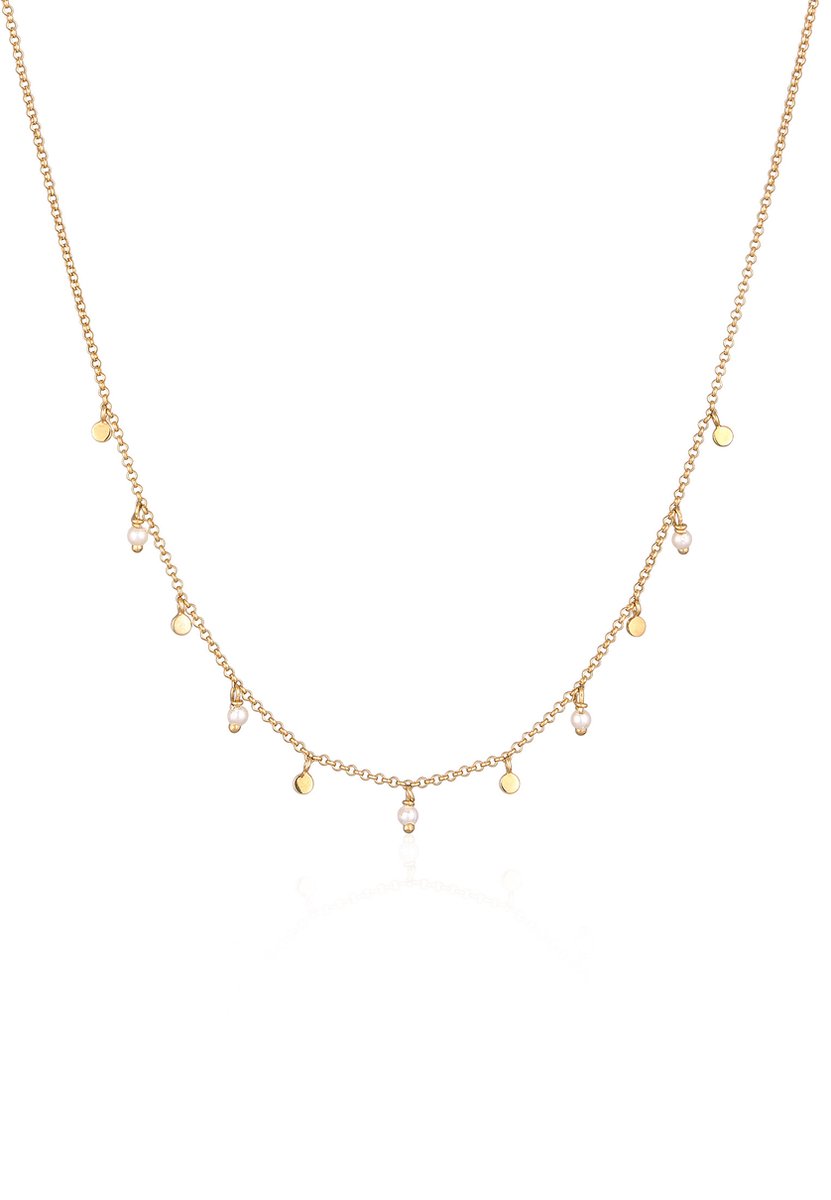 Elli - Halsketting - Dames Laagje Hanger Parels Elegant in 925 sterling zilver verguld - Dames