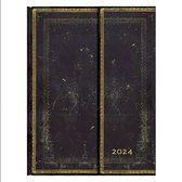 Old Leather Collection- Arabica (Old Leather Collection) Ultra Horizontal 12-month Dayplanner 2024 (Wrap Closure)