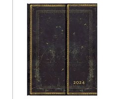 Omslag van Old Leather Collection- Arabica (Old Leather Collection) Ultra Horizontal 12-month Dayplanner 2024 (Wrap Closure)