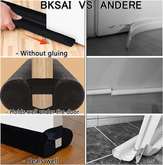 Hogarlax® Deur Tochtstrip - Tochtrol, Tochtstopper En Geluidsdicht - Houdt Kou, Wind En Stof Buiten - Geschikt Voor Voordeur En Buitendeur - Waterdicht En Verstelbaar Tot 93 Cm (1, Grijs