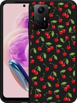 Cazy Hoesje Zwart geschikt voor Xiaomi Redmi Note 12S Kersen