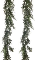 Louis Maes kunstplant takken slinger Cipres - 2x - groen - 180 cm - veel takjes - Cipressen