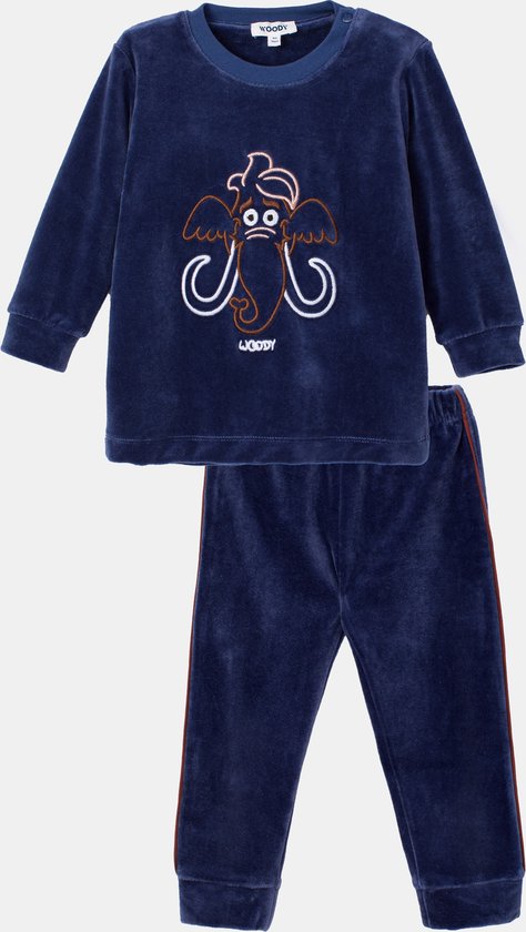Woody pyjama - mammoet - blauw - 232-10-PLC-V-834 - maat 80