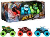 Monster Jam , Coffret Charged Beasts, monster trucks officiels en métal moulé Dragon, Octon8er, Jurassic Attack à l'échelle 1:64, jouets pour garçons et filles à partir de 3 ans