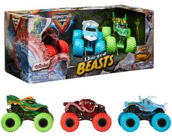 Monster Jam - Charged Beasts - 3 Trucks - Speelgoedvoertuig - Schaal 1:64