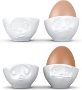 4-delige eierbekerset, met de gezichtsuitdrukkingen ,