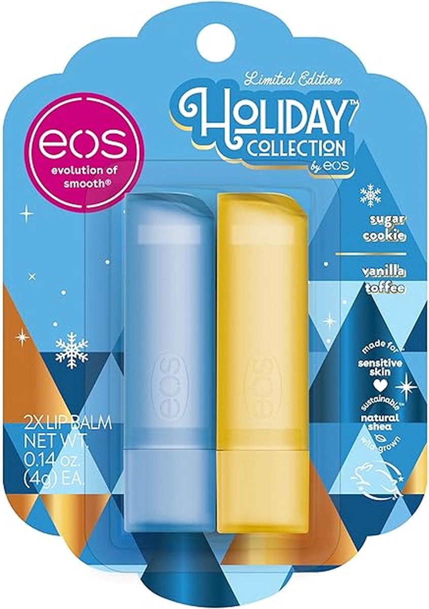 eos Limited Edition Lip Balm Sticks - Lippenbalsem - Lipverzorging - Hydratatie voor de hele dag - Sugar Cookie & Vanilla Toffee