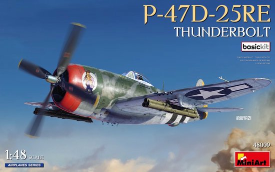 1:48 MiniArt 48009 P-47-D25RE Kit de Basic Thunderbolt Kit plastique