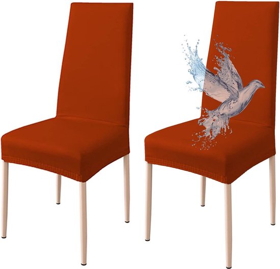 Set van 2 waterdichte stoelhoezen, stretch, universeel, zacht en comfortabel, oranje