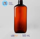 114 Plastic Medicijn Flessen | 500 ml amber, Medicijnfles / Siroopfles 500ml