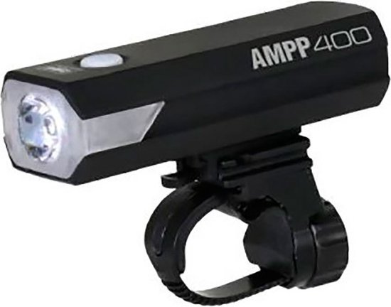 CatEye AMPP400 Koplamp Fiets – Fietsverlichting Max. 400 Lumen – Brandduur 2 tot 60 uur – USB Oplaadbaar – Spatwaterbestendig – Vier Lichtmodi