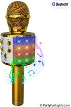 PartyFunLights - Microphone karaoké Bluetooth - avec haut-parleur - avec effets de lumière - effet d'écho