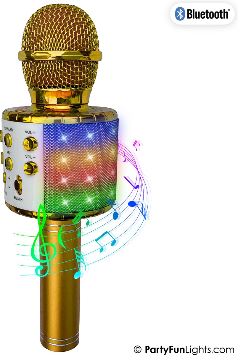 Playos® - Microphone Karaoké - Argent - Sans Fil - Bluetooth - avec  Changeur de Voix 