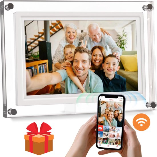 Cadre photo numérique avec WiFi et application Frameo - Cadre photo - 10,1  pouces 