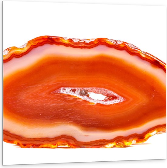Dibond - Kristal - Rood - Geel - Oranje - Roze - 100x100 cm Foto op Aluminium (Met Ophangsysteem)