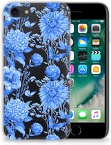 TPU Case voor iPhone SE 2022 | SE 2020 | 8 | 7 Flowers Blue