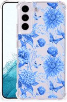 Case voor Geschikt voor Samsung Galaxy S22 Flowers Blue