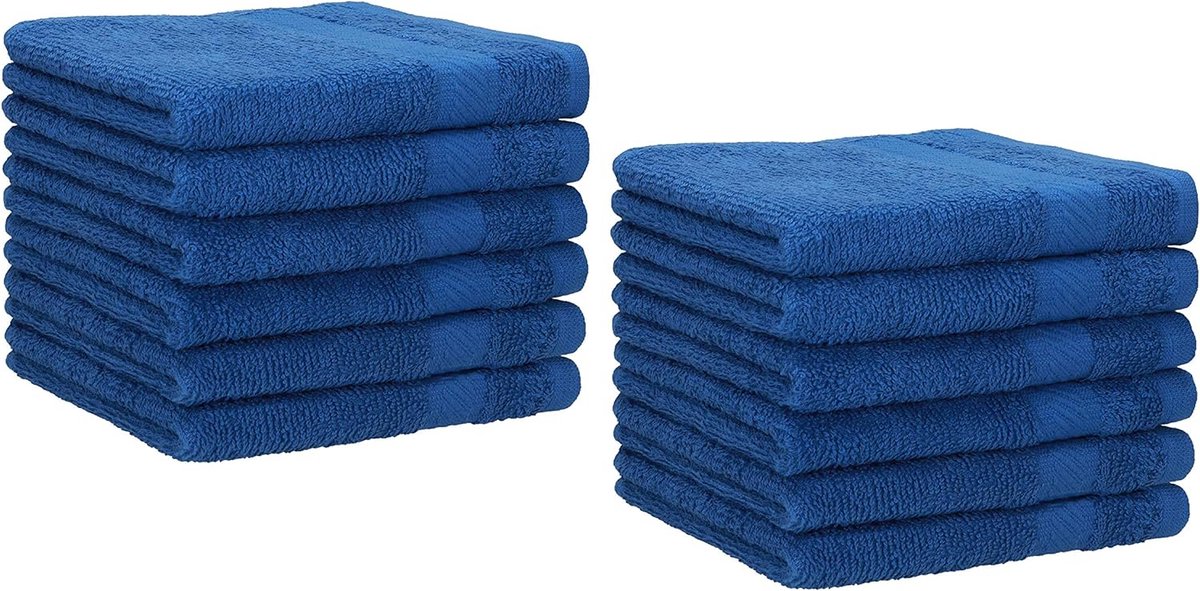 Gastendoeken 30x50 cm 100% katoen 12 stuks blauw