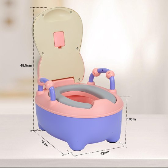 Kids4u Toiletbril voor Kinderen met Trap en Handgrepen, Opvouwbaar, WC