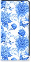 Smart Cover Geschikt voor Samsung Galaxy A53 Flowers Blue