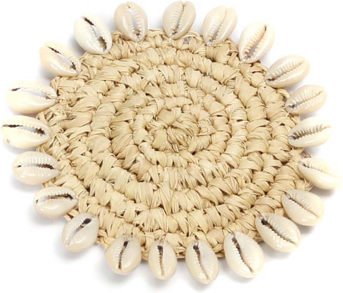 De Raffia Shell Onderzetter - Naturel