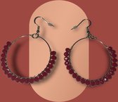 Oorringen - rode oorbellen - dames - goudkleurig - cadeau voor vrouw - Liefs Jade