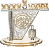 Crystal Menorah 28*27 Cm With Metal Plaque And Stones
