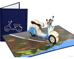 Popcards popupkaarten – Vespa Scooter Rome Milaan, Stedentrip Italië vakantie nostalgie nostalgisch pop-up kaart