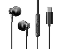 Joyroom - In ear oordopjes met USB C aansluiting - Oortjes met draad en microfoon - Zwart