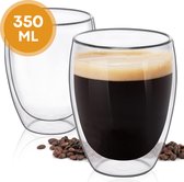 Malmoo Latte Macchiato Glazen - 350mL - 2 stuks - Dubbelwanding - Theeglazen - Cappuccino glazen