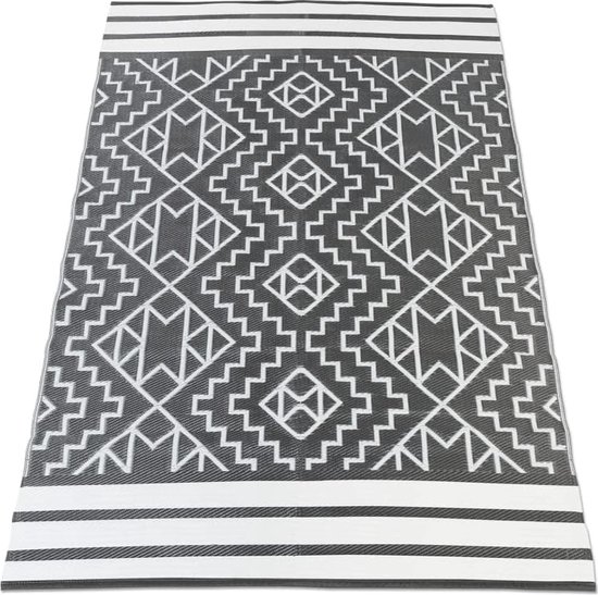 Outdoor tapijt ZIA, grijs en wit, 160 x 240 cm