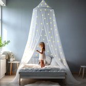 Klamboe met Glow in the Dark Sterren - Hemelbed voor Kinderkamer of Volwassenen - Sterrenhemel Sluier, Hemeltje en Bedtent - Baby Muggennet Bedhemel Decoratie